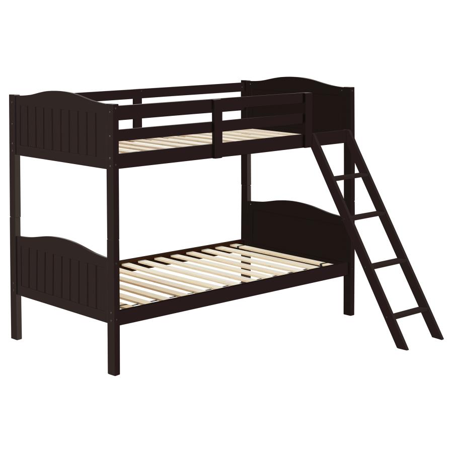 Arlo Twin/Twin Bunk Bed with Ladder Espresso