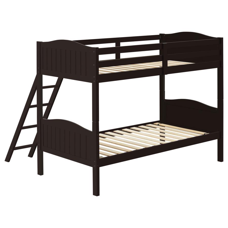 Arlo Twin/Twin Bunk Bed with Ladder Espresso