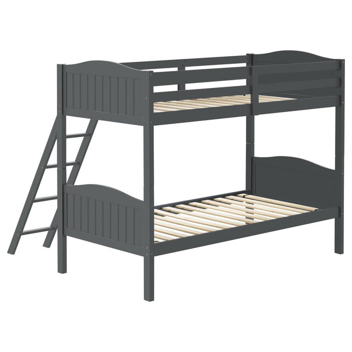 Arlo Twin/Twin Bunk Bed with Ladder Grey