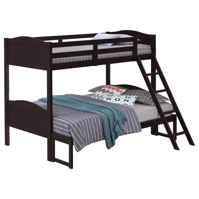 Arlo Twin Over Full Bunk Bed with Ladder Espresso