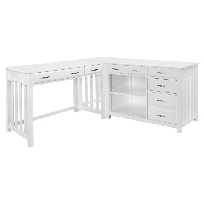 Blanche 3pc Corner Desk (Desk+Corner+Credenza) WHITE