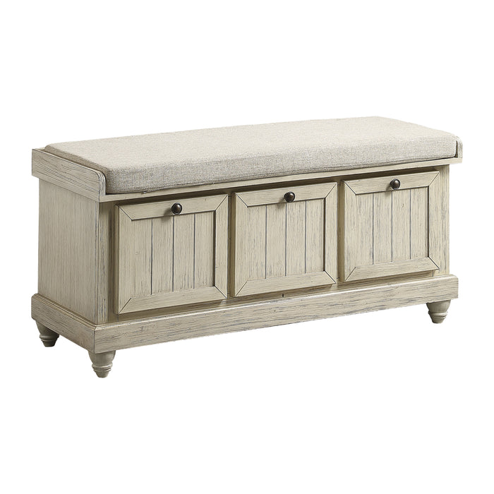 Woodwell Lift Top Storage Bench ANITQUE WHITE