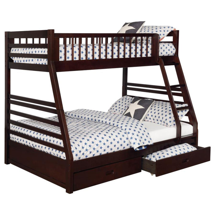 Ashton Twin Over Full 2-drawer Bunk Bed Cappuccino