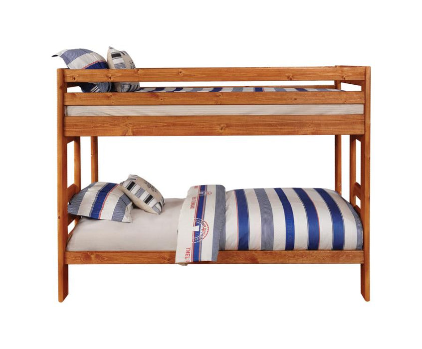 Wrangle Hill Twin over Twin Bunk Bed Amber Wash SOLID WOOD