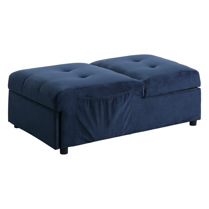 Garrell Lift Top Storage Ottoman with Pull-out Bed BLUE