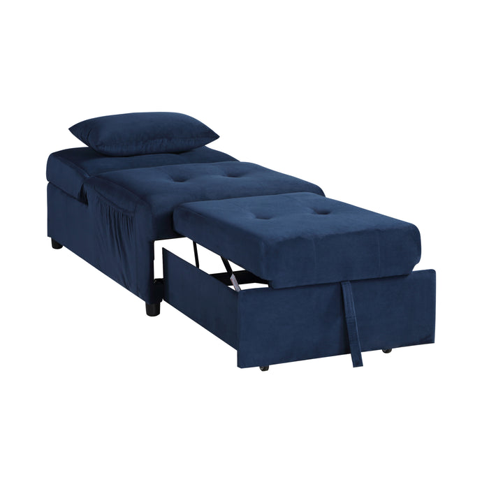 Garrell Lift Top Storage Ottoman with Pull-out Bed BLUE