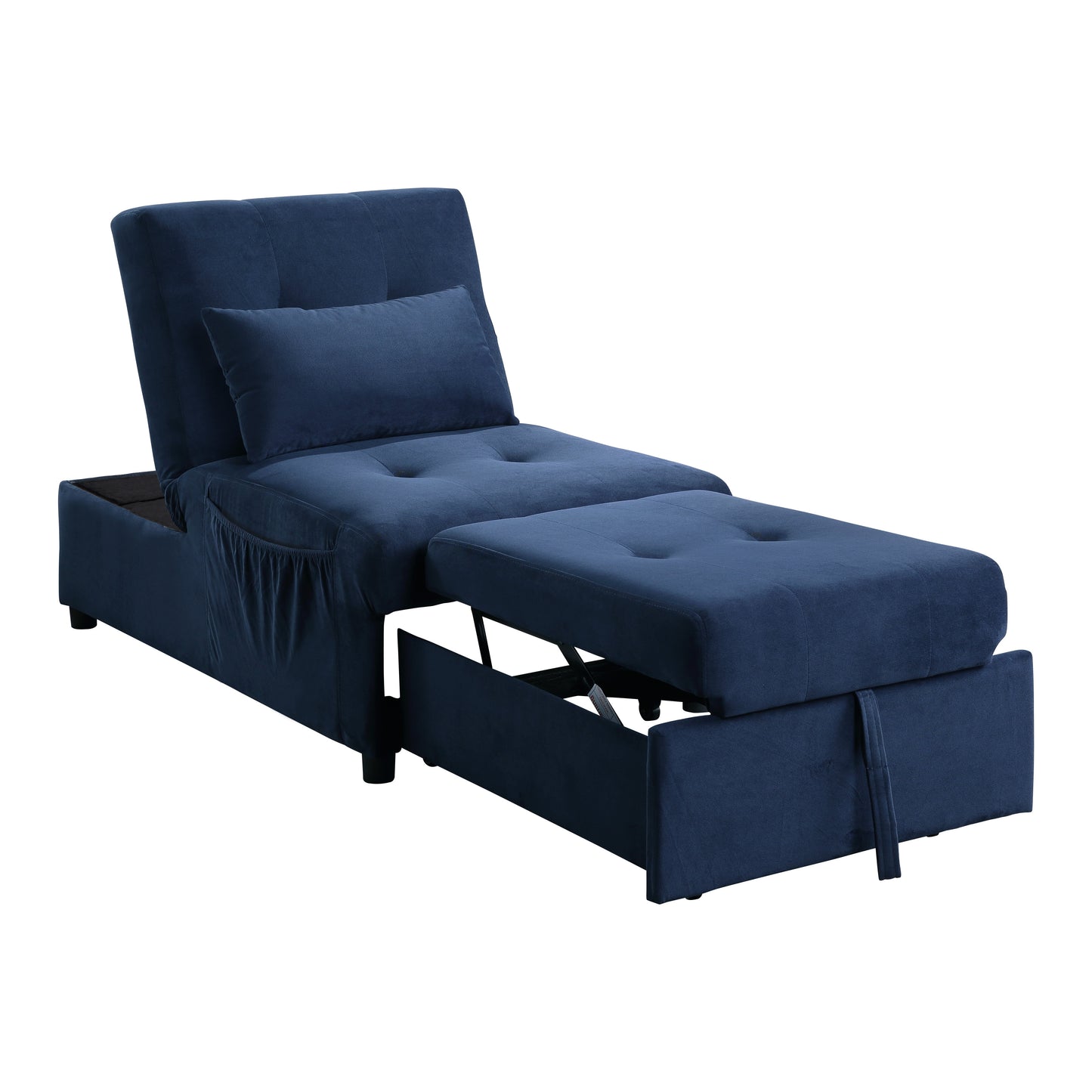 Garrell Lift Top Storage Ottoman with Pull-out Bed BLUE