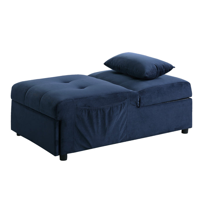 Garrell Lift Top Storage Ottoman with Pull-out Bed BLUE