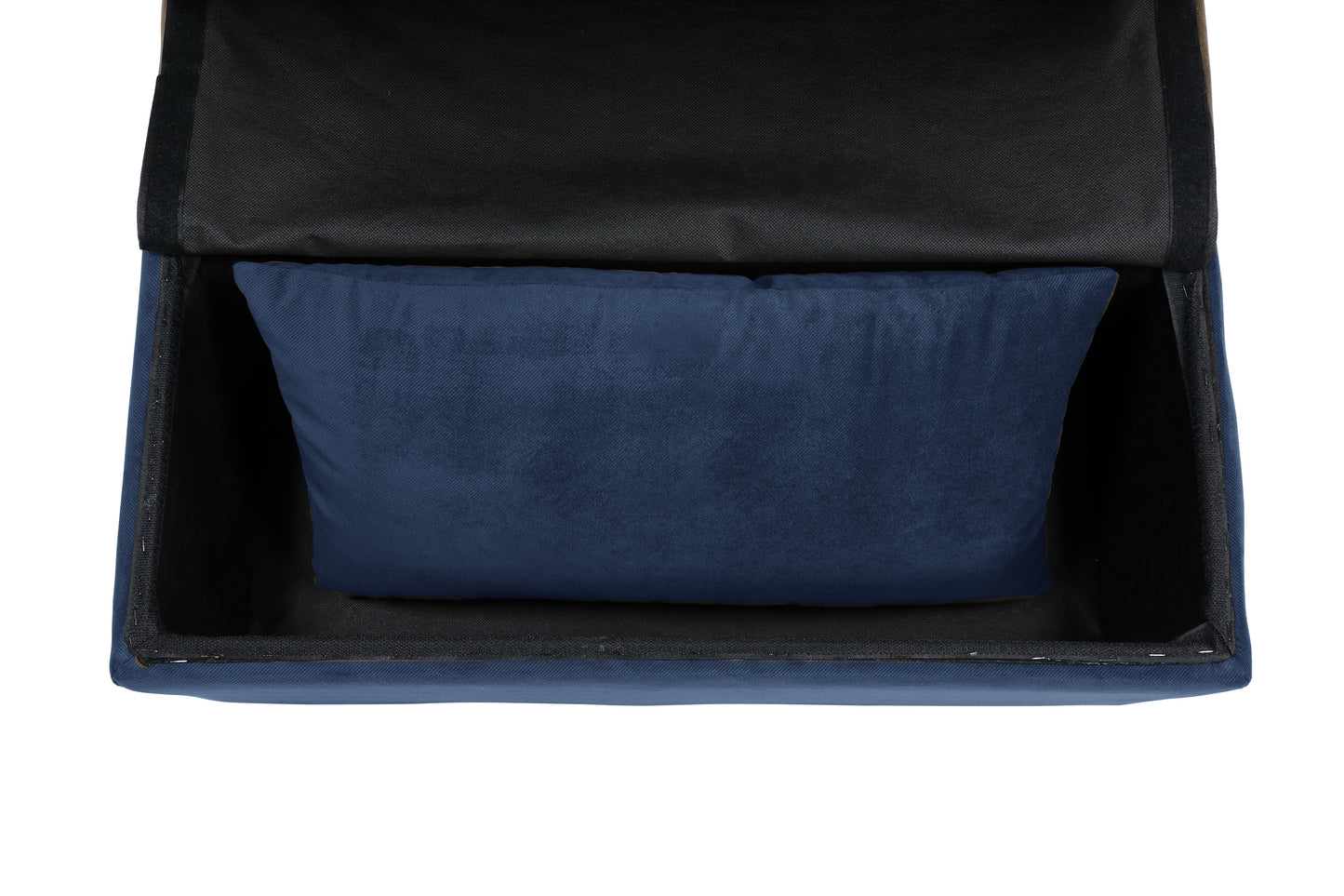 Garrell Lift Top Storage Ottoman with Pull-out Bed BLUE