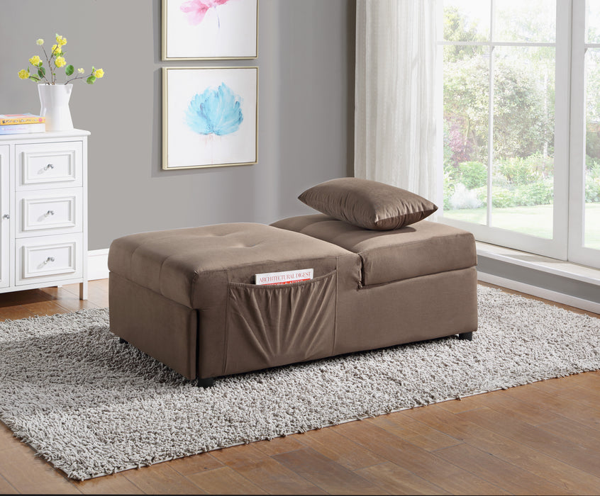 Garrell Lift Top Storage Ottoman with Pull-out Bed DARK BROWN