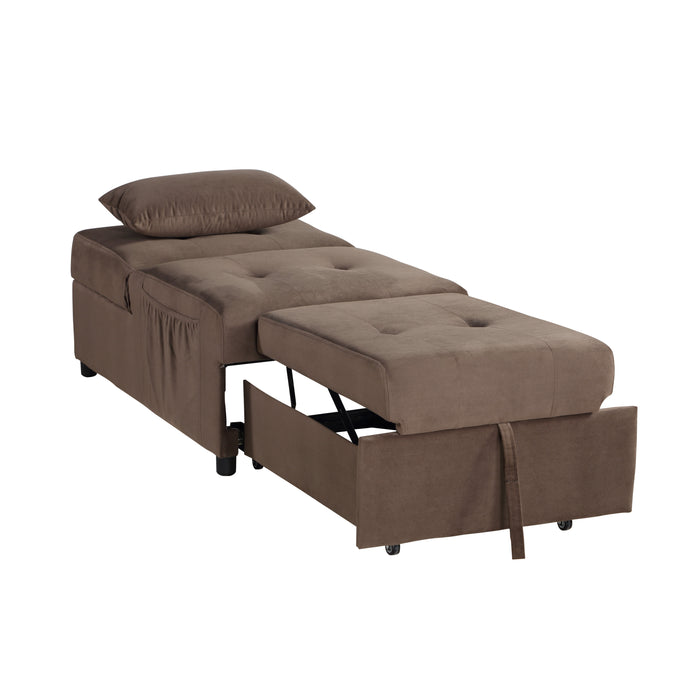 Garrell Lift Top Storage Ottoman with Pull-out Bed DARK BROWN