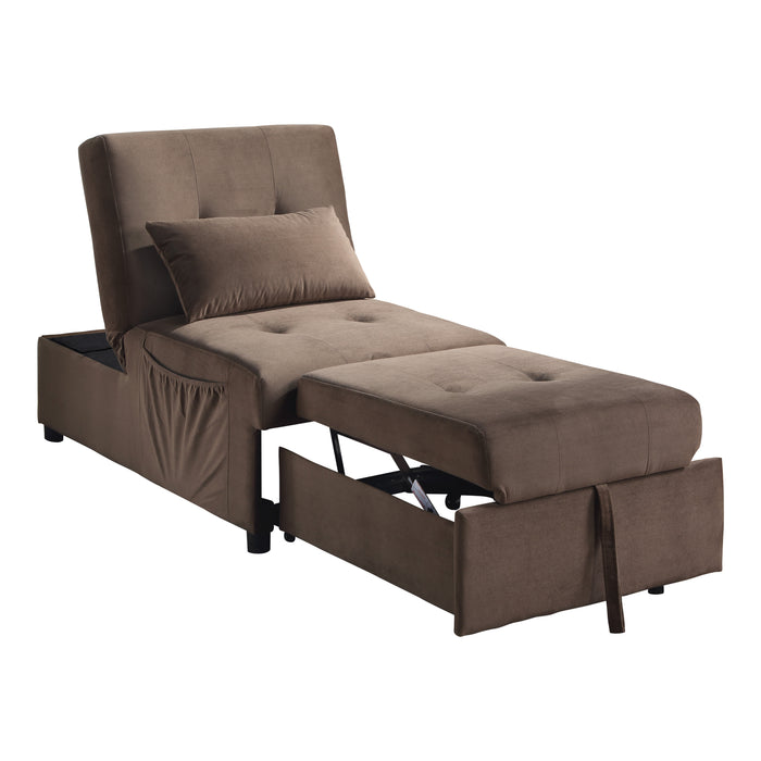 Garrell Lift Top Storage Ottoman with Pull-out Bed DARK BROWN