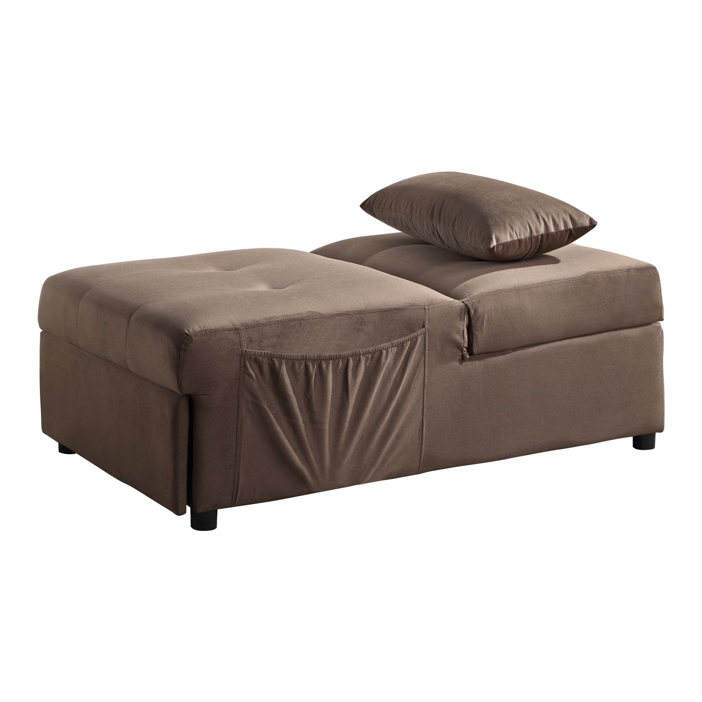 Garrell Lift Top Storage Ottoman with Pull-out Bed DARK BROWN