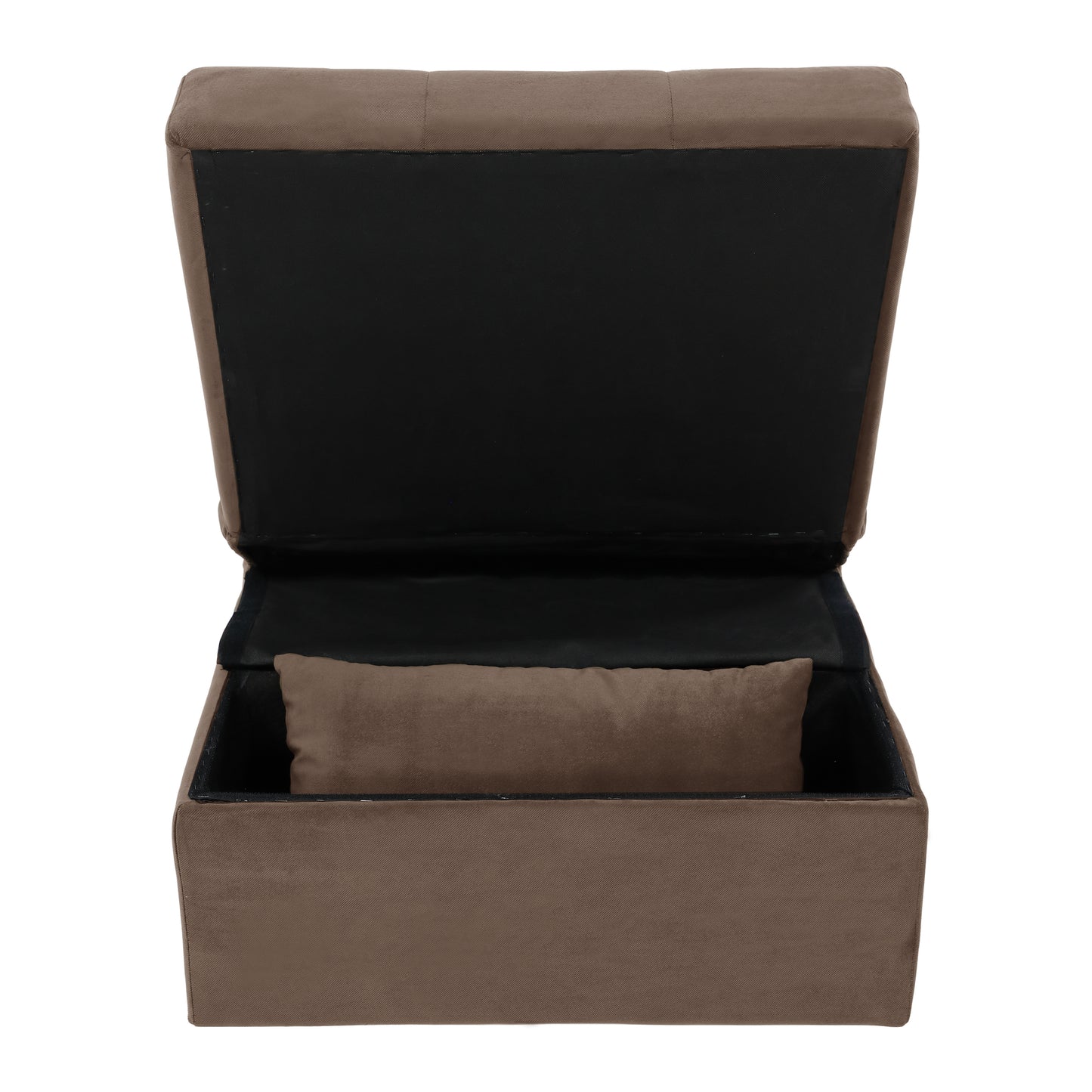 Garrell Lift Top Storage Ottoman with Pull-out Bed DARK BROWN