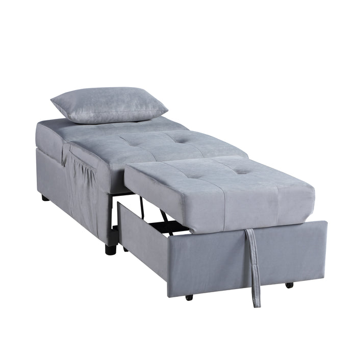 Garrell Lift Top Storage Ottoman with Pull-out Bed GREY