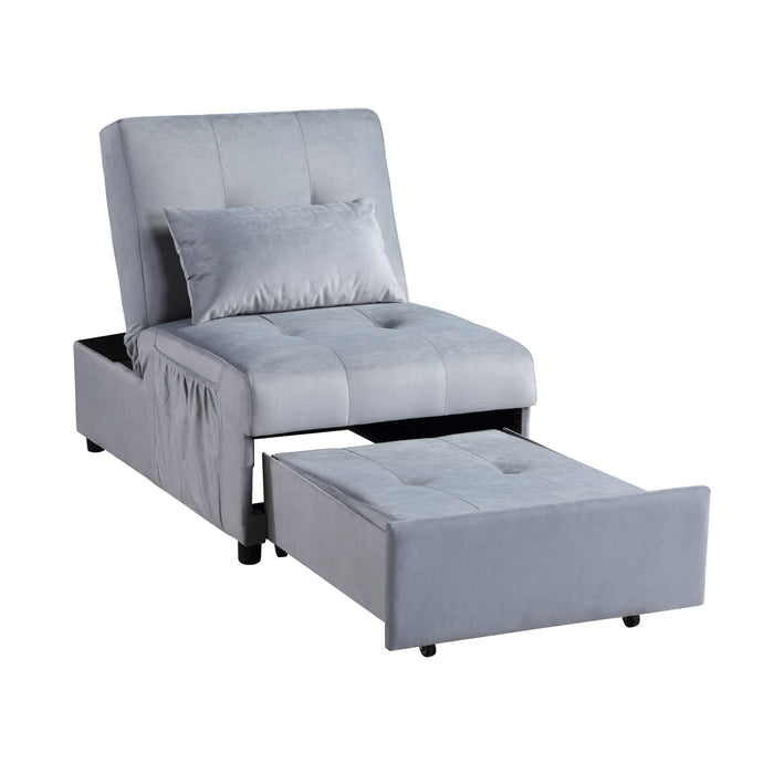 Garrell Lift Top Storage Ottoman with Pull-out Bed GREY