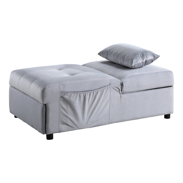 Garrell Lift Top Storage Ottoman with Pull-out Bed GREY