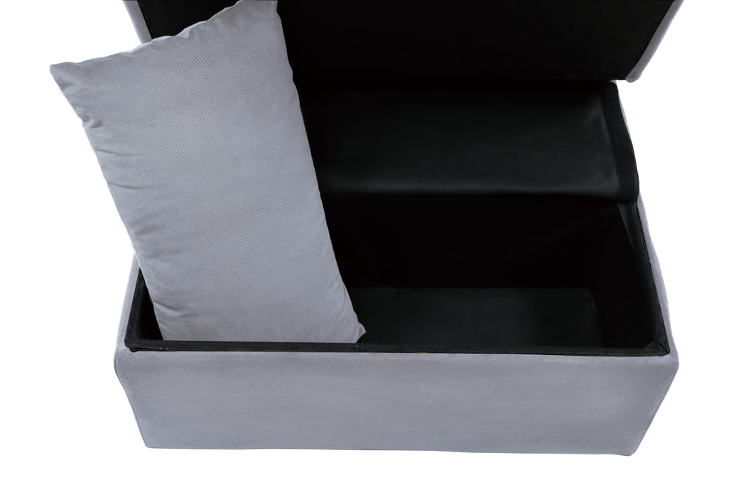 Garrell Lift Top Storage Ottoman with Pull-out Bed GREY