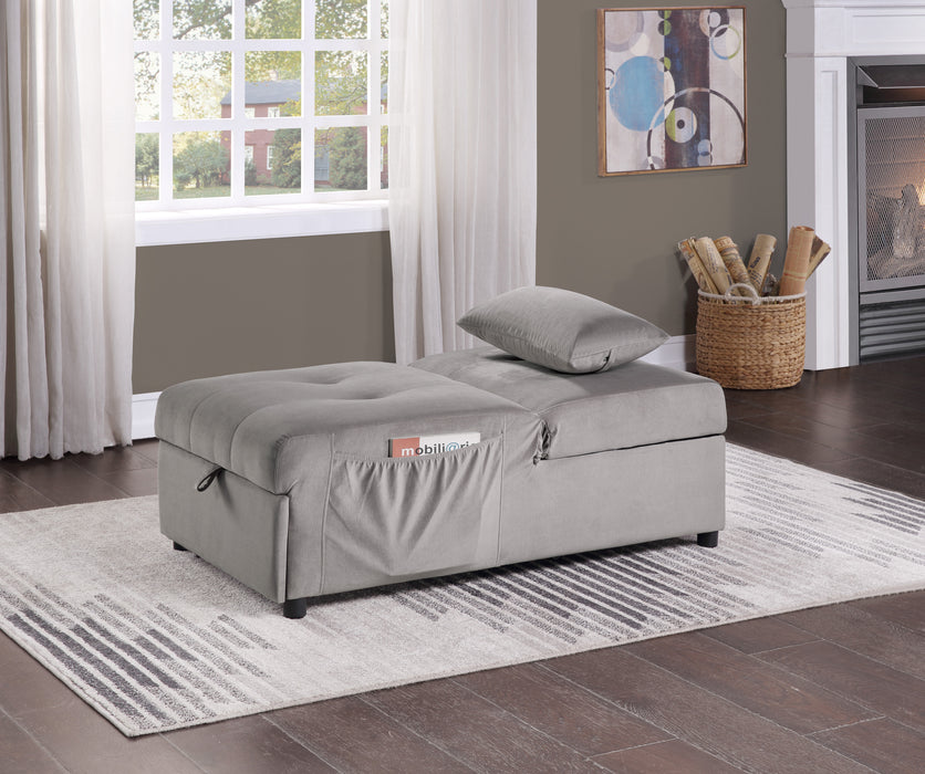 Garrell Lift Top Storage Ottoman with Pull-out Bed BROWNISH GREY