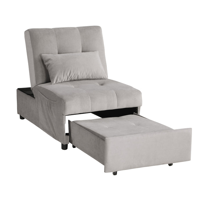 Garrell Lift Top Storage Ottoman with Pull-out Bed BROWNISH GREY