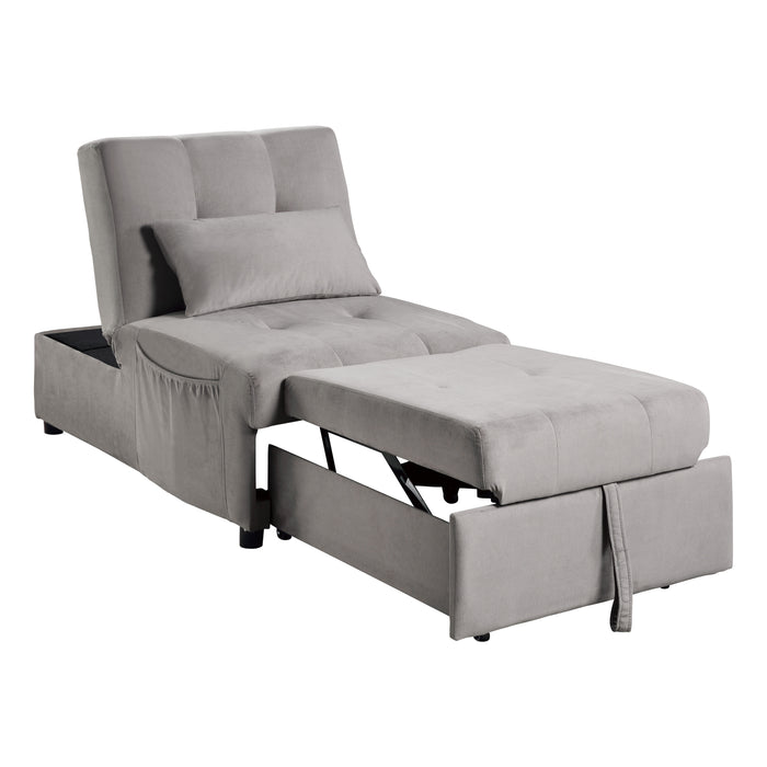 Garrell Lift Top Storage Ottoman with Pull-out Bed BROWNISH GREY