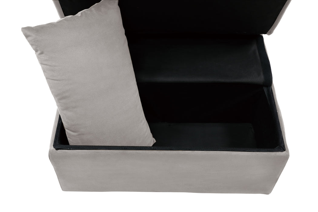 Garrell Lift Top Storage Ottoman with Pull-out Bed BROWNISH GREY