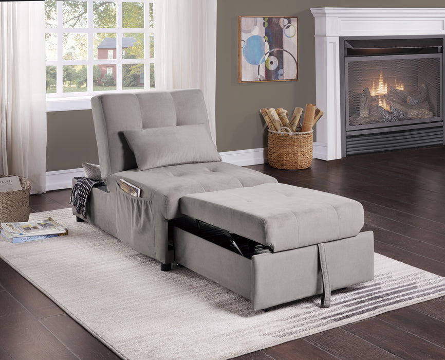 Garrell Lift Top Storage Ottoman with Pull-out Bed BROWNISH GREY