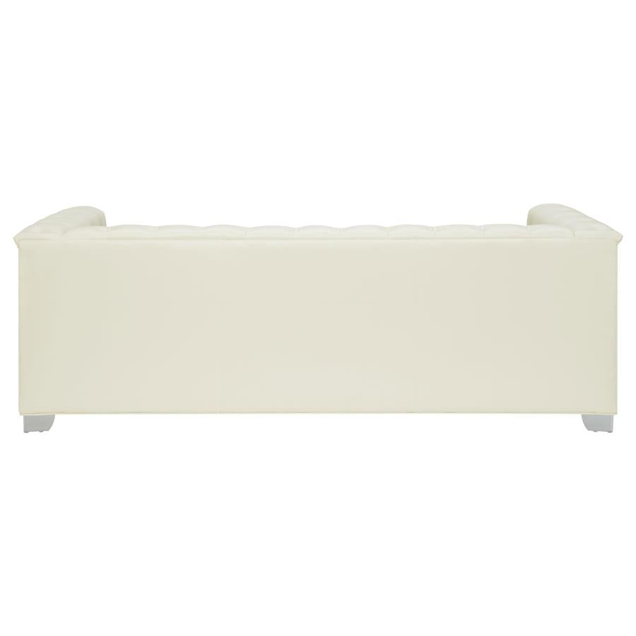 Chaviano Tufted Upholstered Sofa Pearl White