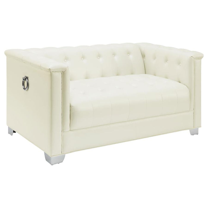 Chaviano Tufted Upholstered Sofa Pearl White