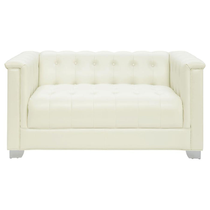 Chaviano Tufted Upholstered Sofa Pearl White