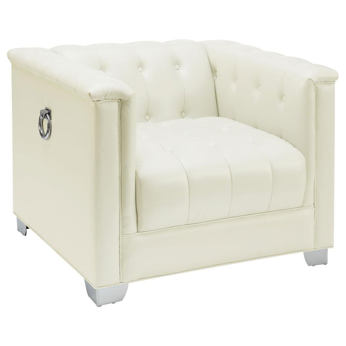 Chaviano Tufted Upholstered Sofa Pearl White