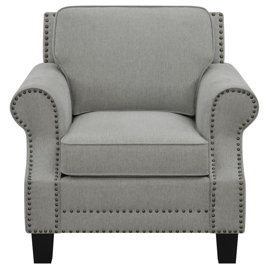 Sheldon Upholstered Chair with Rolled Arms Grey
