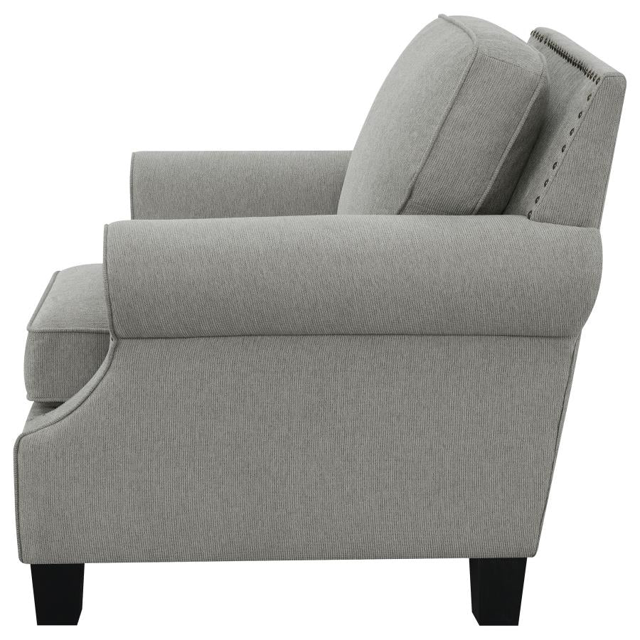 Sheldon Upholstered Chair with Rolled Arms Grey