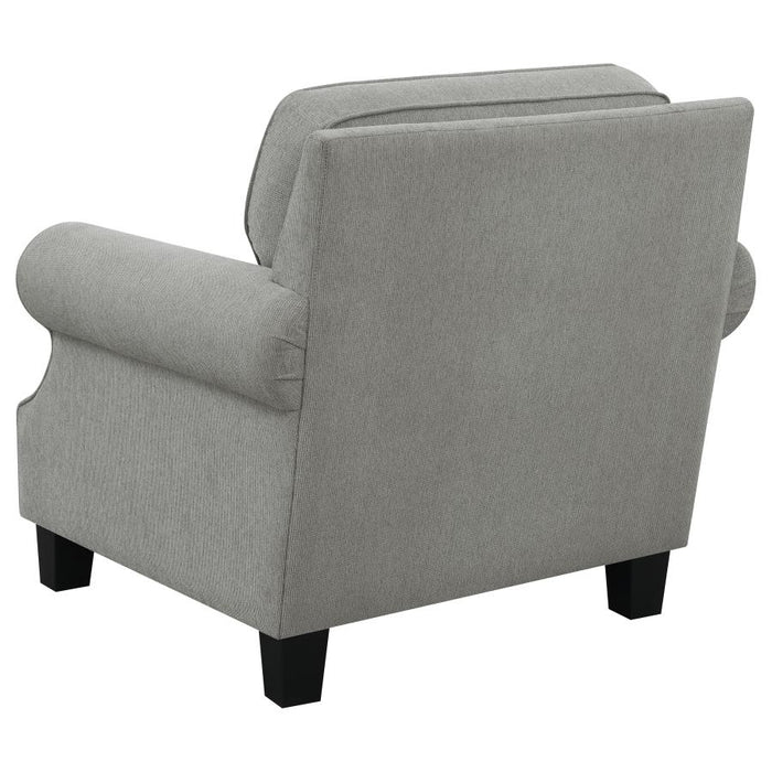 Sheldon Upholstered Chair with Rolled Arms Grey