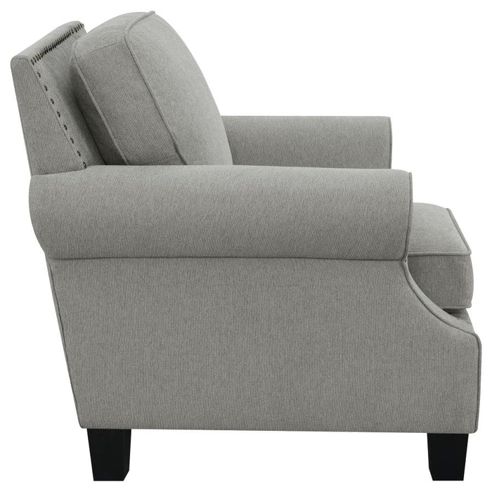 Sheldon Upholstered Chair with Rolled Arms Grey