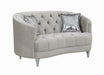 avonlea-traditional-grey-and-chrome-loveseat