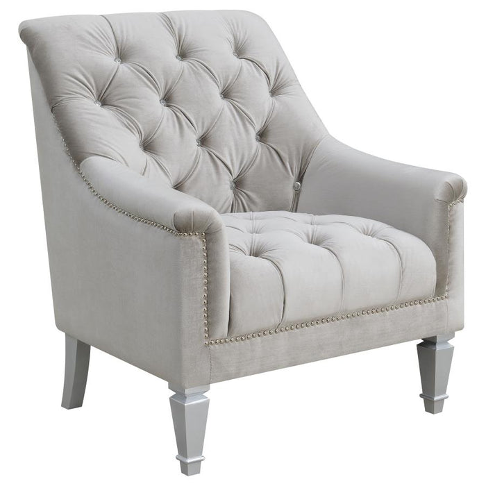 Avonlea Sloped Arm Tufted Chair Grey VELVET