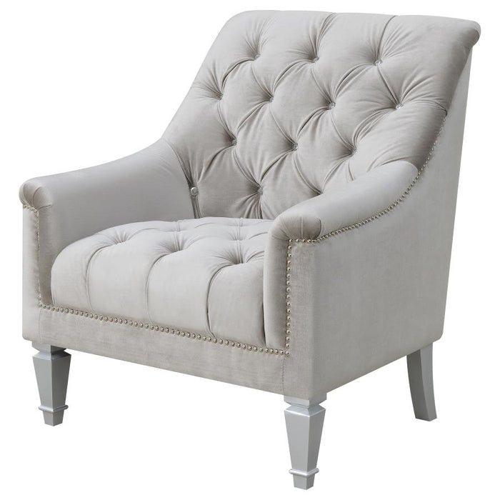 Avonlea Sloped Arm Tufted Chair Grey VELVET