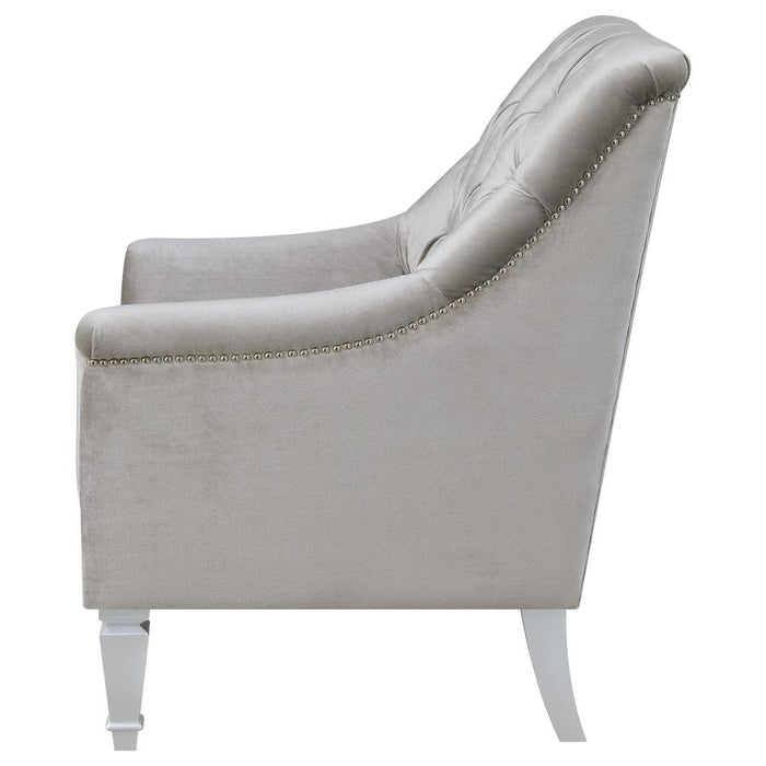 Avonlea Sloped Arm Tufted Chair Grey VELVET