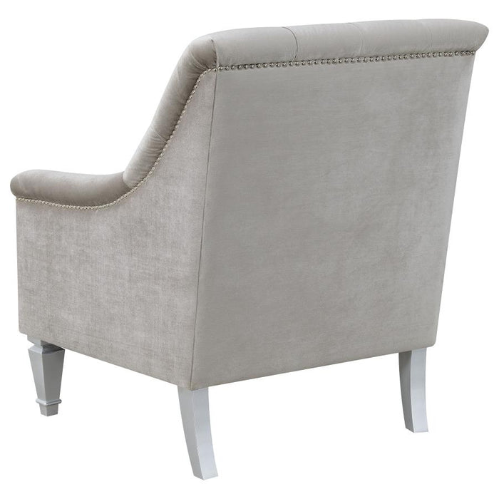 Avonlea Sloped Arm Tufted Chair Grey VELVET