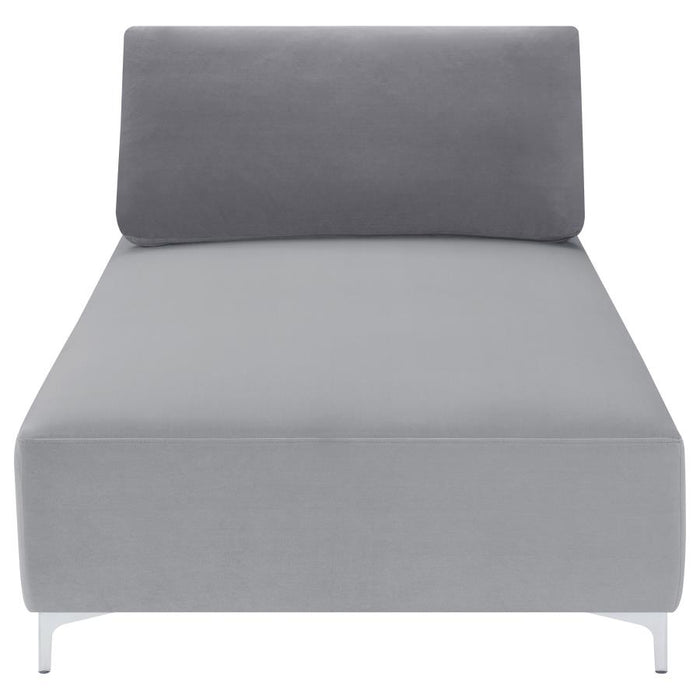 Giovanni Upholstered Accent Chaise with Removable Pillow Grey