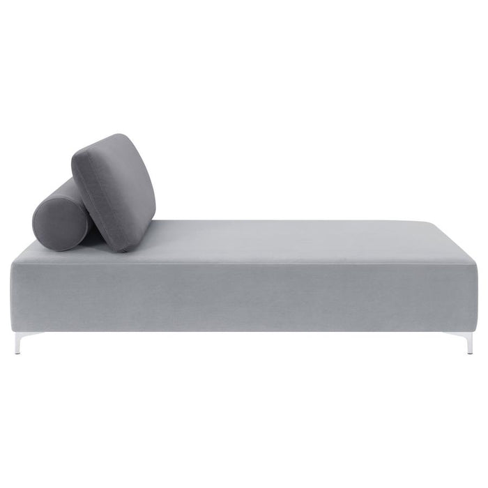 Giovanni Upholstered Accent Chaise with Removable Pillow Grey