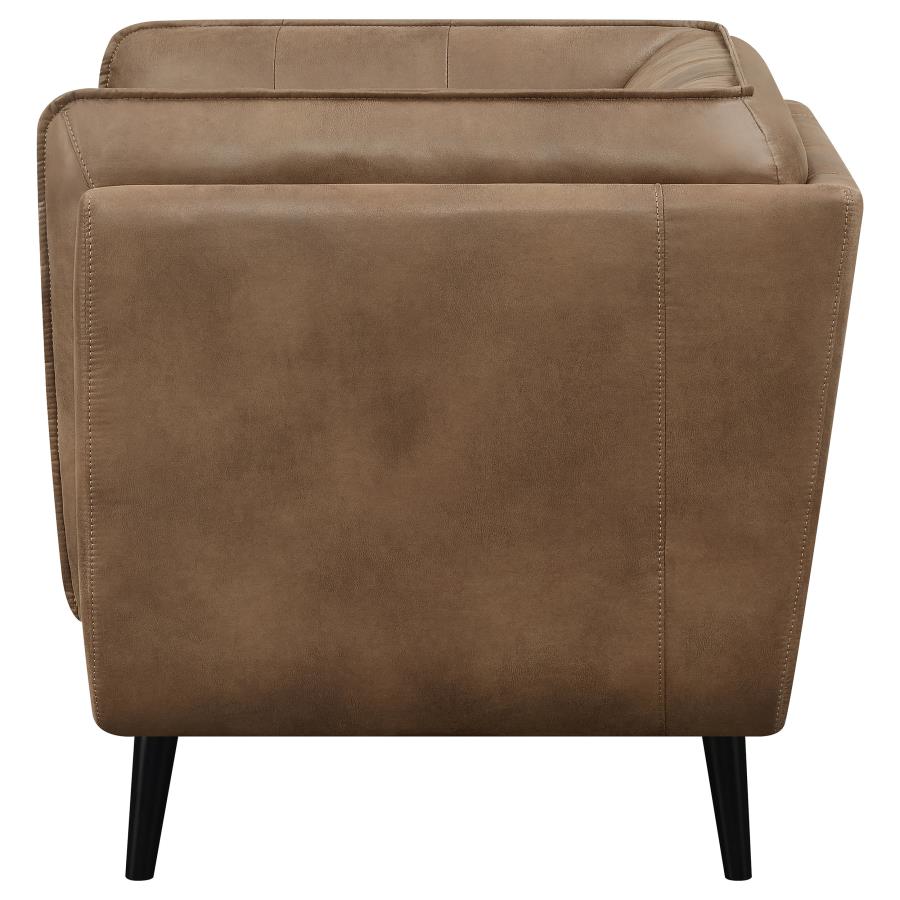 Thatcher Upholstered Button Tufted Chair Brown