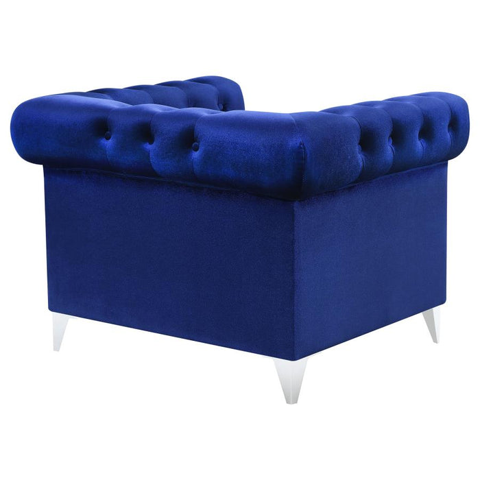 Bleker Tufted Tuxedo Arm Chair Blue