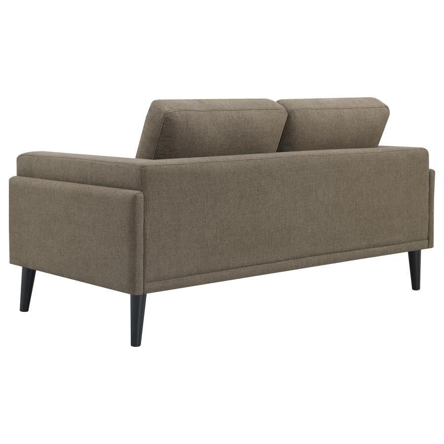 Rilynn Upholstered Track Arms Sofa Brown