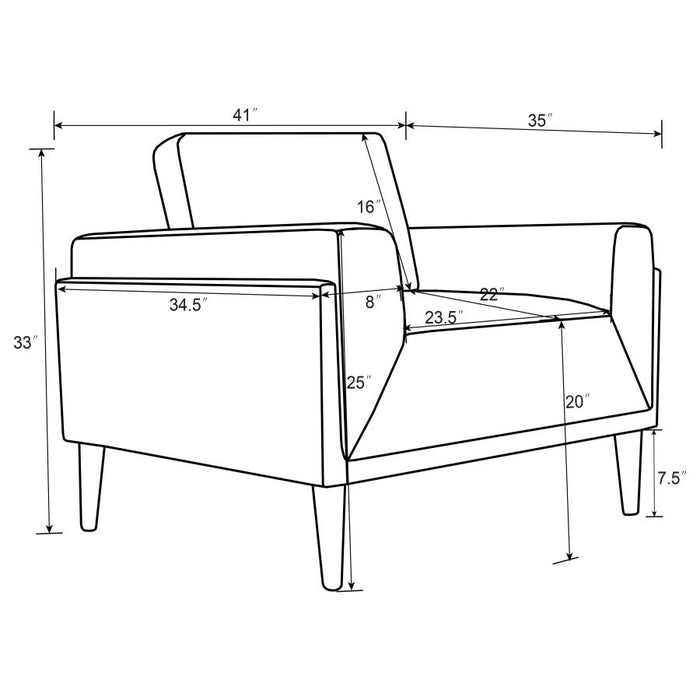 Rilynn Upholstered Track Arms Sofa Brown