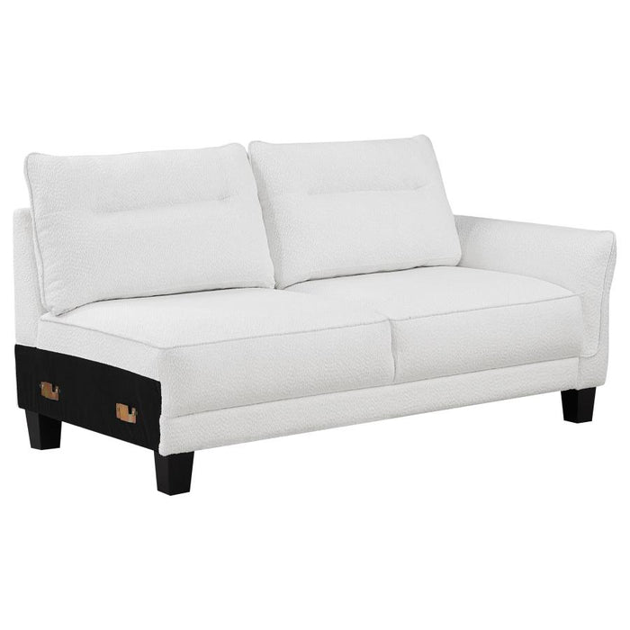 Caspian Upholstered Curved Arms Sectional Sofa White