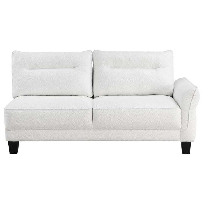 Caspian Upholstered Curved Arms Sectional Sofa White