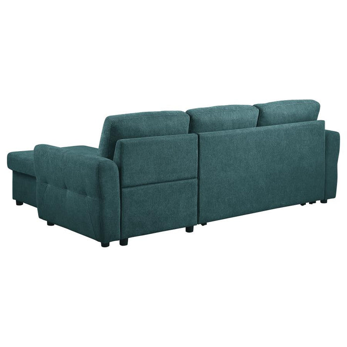 Samantha Sectional W/Sleeper & Storage TEAL