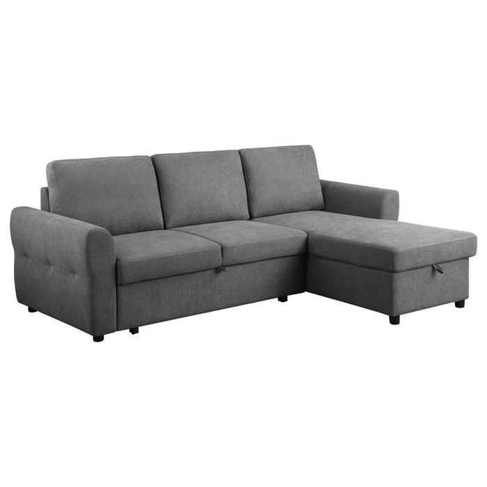 Samantha Sectional W/Sleeper & Storage GREY